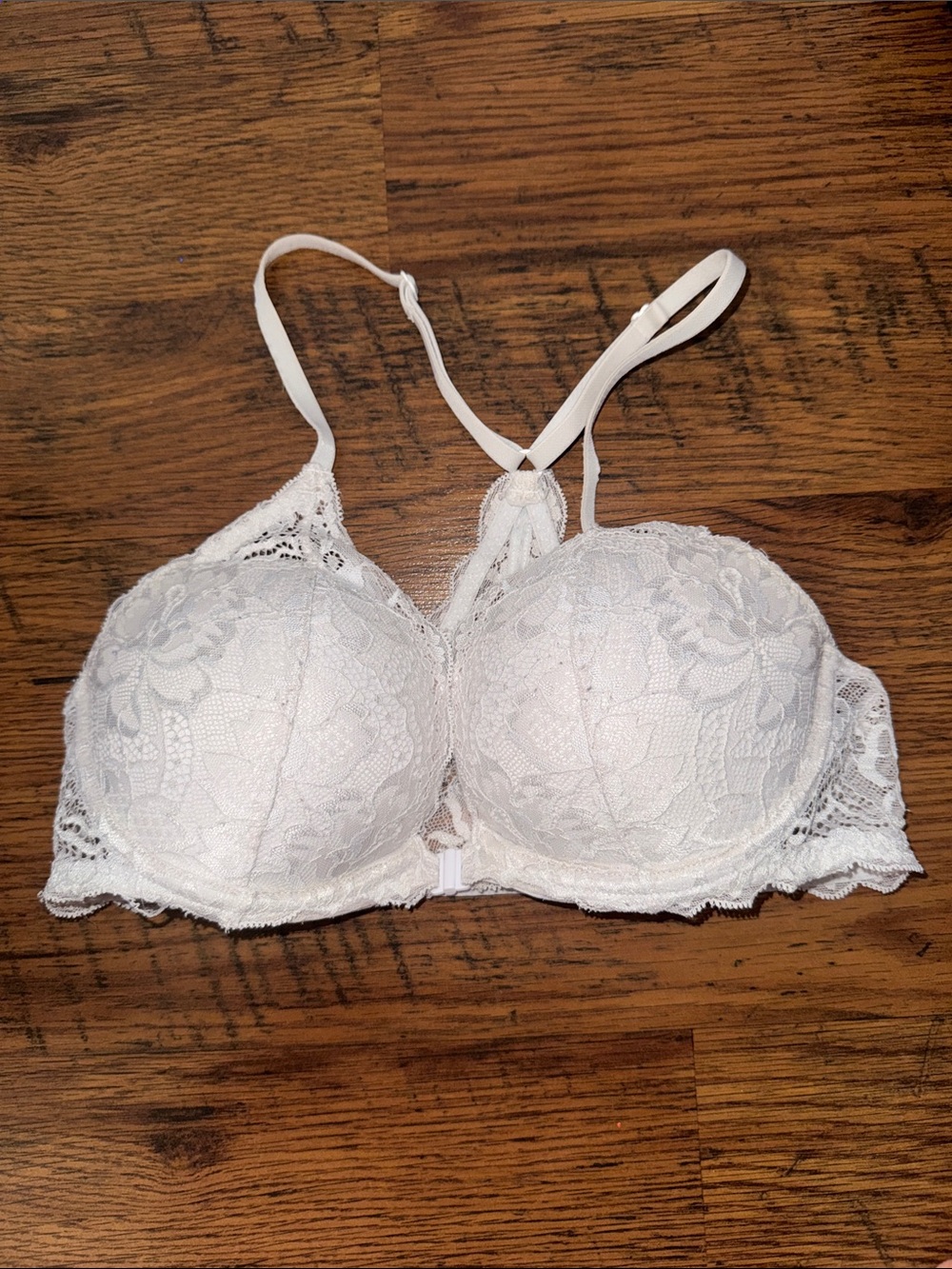 PINK Victoria's Secret White Lace Push-Up Bra 29.1.B5